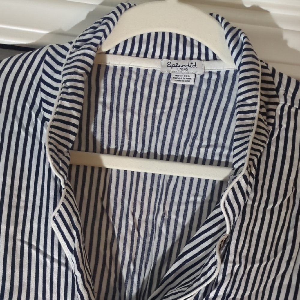 Splendid Navy and White Striped Lounge Shorts - Picture 6 of 8
